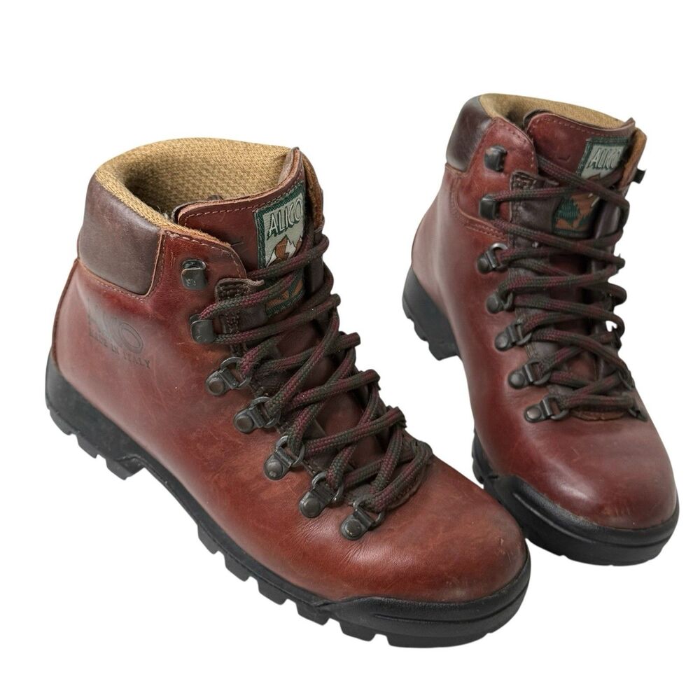 Alico Leather Hiking Mountaineering Boots Fits Women’s 6 Italy Made Vibram VTG